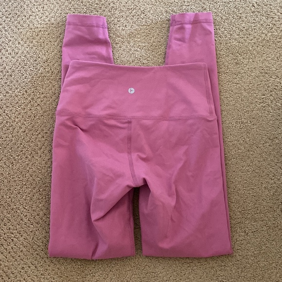 Pink High Waisted Full Length Leggings - Picture 2 of 2